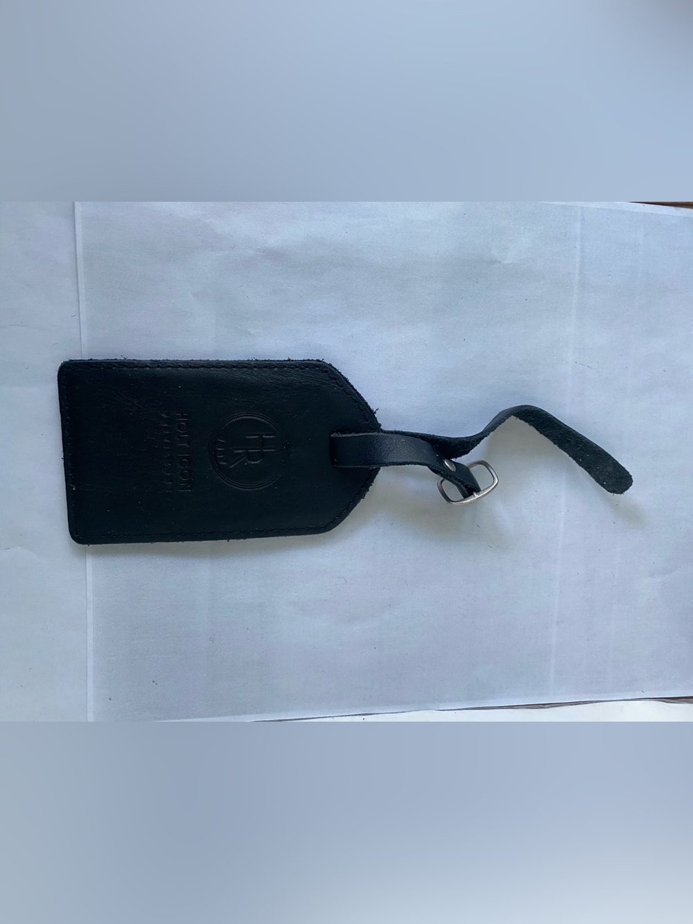Holt renfrew Black Leather Luggage Tag